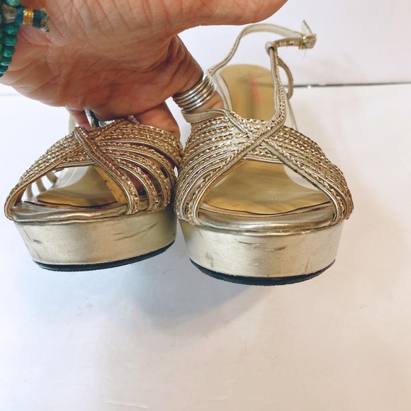 Caparros Bristol Gold OpenToe Wedge Heel - Picture 6 of 16